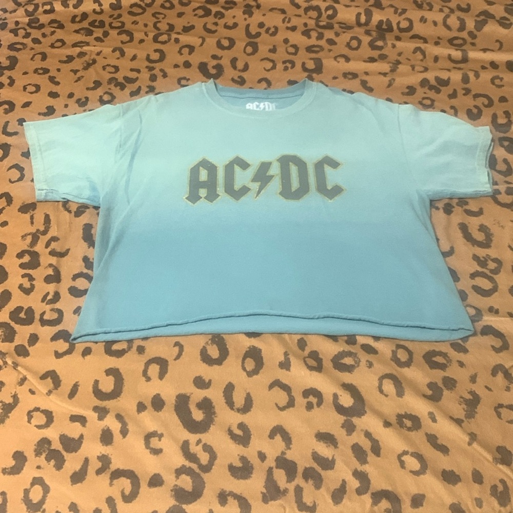 AcDc crop top/teal/ medium